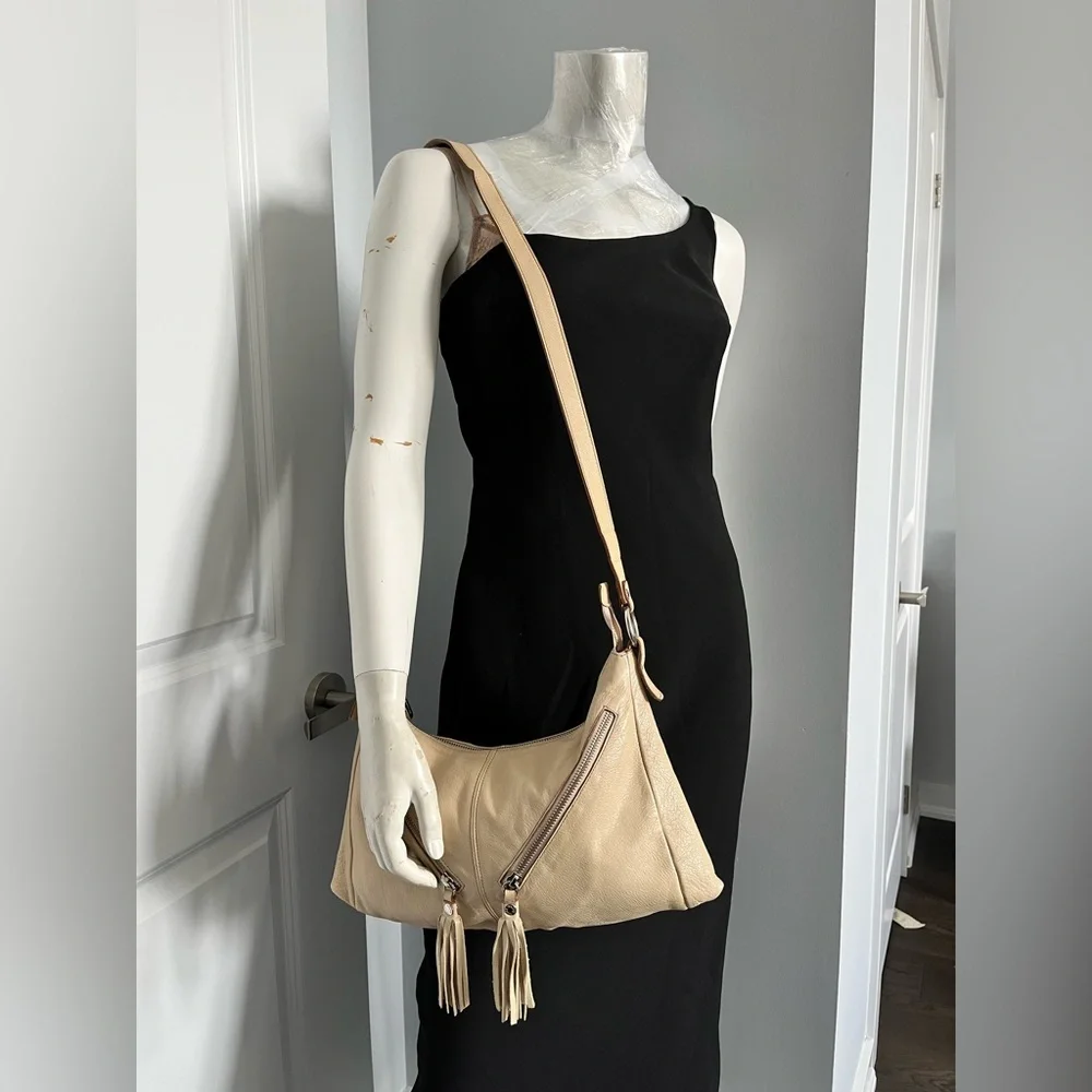 Prune Cream Leather Shoulder / Crossbody Bag - Picture 11 of 15